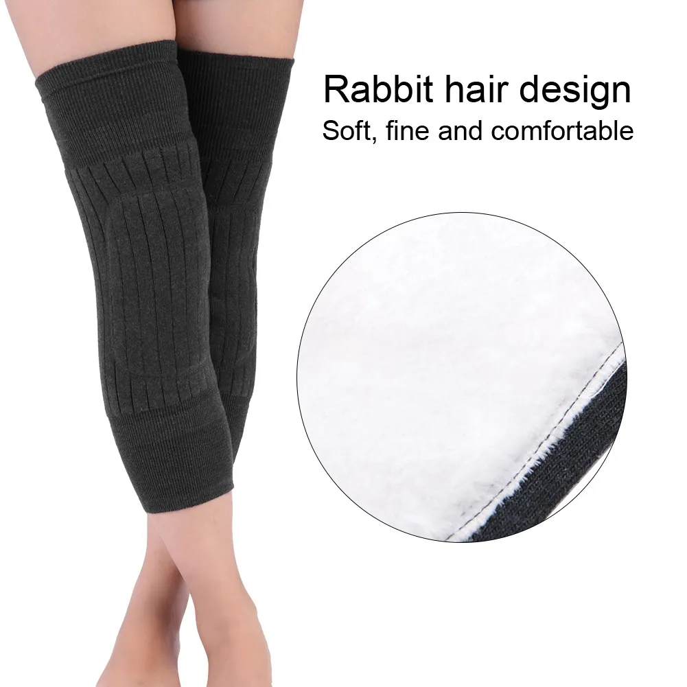 1 Pair Winter Wool Knee Pads Warm Knee Protector Wool Warmers Thickened Knee Brace - Image 3