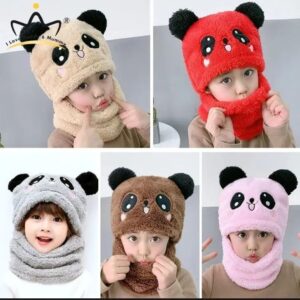 Winter Hat Scarf One Piece Cute Warm Ear And Neck Protection