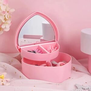 Heart Shape Cute Jewellery Box For Baby Girls With Mirror