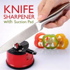 Kitchen Knife Sharpener With Non Slip Suction Cup Professional Two Stage Tungsten Carbide Kitchen Knife Sharpener Tool