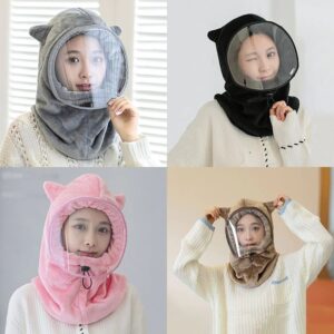 Winter Face Hoody Women Ear Cap Lightweight Full Protection Thick Cap