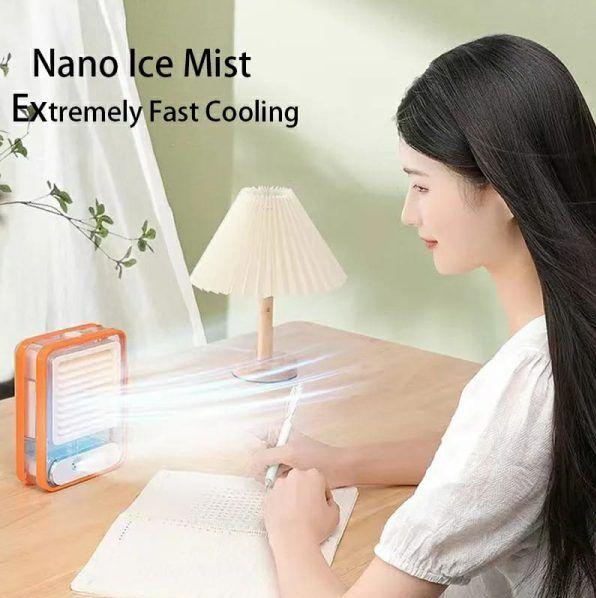 Type C Rechargeable Portable Desktop Air Conditioner With 3 Speed Spray Humidifier Purifier mini Fan - Image 2