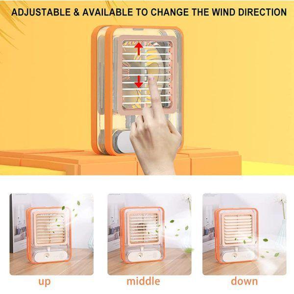 Type C Rechargeable Portable Desktop Air Conditioner With 3 Speed Spray Humidifier Purifier mini Fan - Image 3
