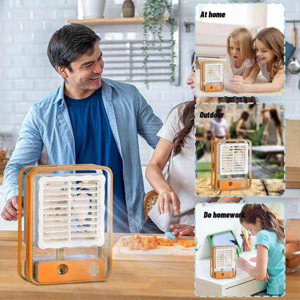 Type C Rechargeable Portable Desktop Air Conditioner With 3 Speed Spray Humidifier Purifier mini Fan - Image 4