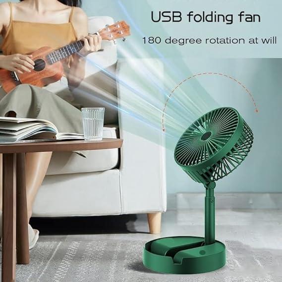 None Rechargable Portable Electric Mini Fan Foldable Telescopic Fan - Image 2